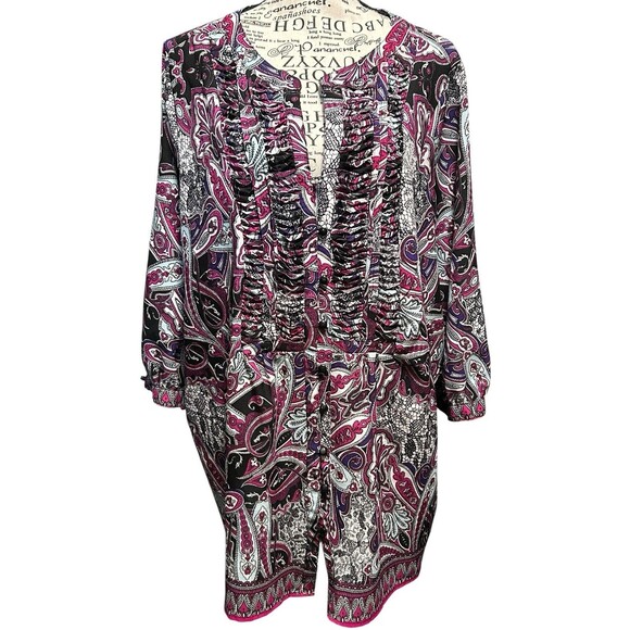 Avenue Plus Size 2X Button Down Tunic Blouse Women Whimsigoth Career Vacation - Picture 1 of 12